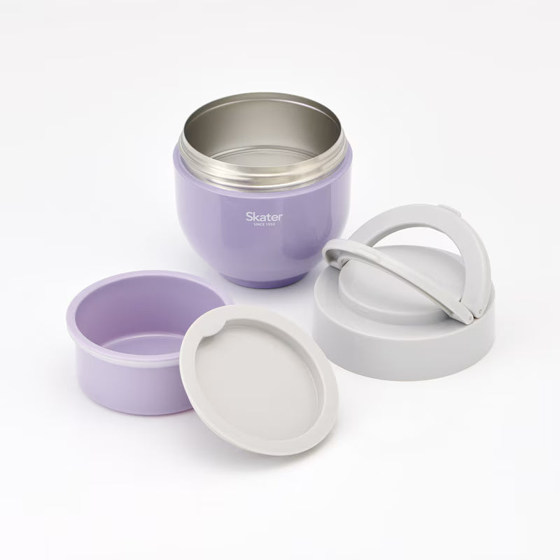 Japan Skater Stainless Insulated Bento Bowl 540ml (Purple) Foldable Handle