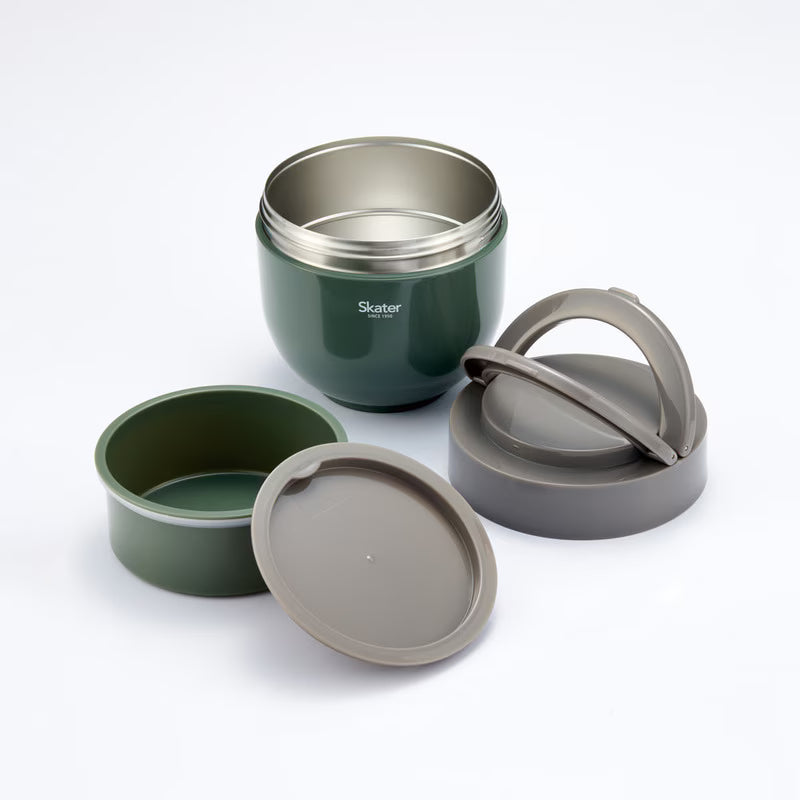 Japan Skater Stainless Insulated Bento Bowl 1250ml (Green) Foldable Handle