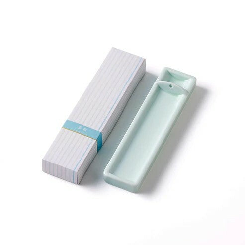 Kousaido Long Incense Holder / Tray – Celadon Blue