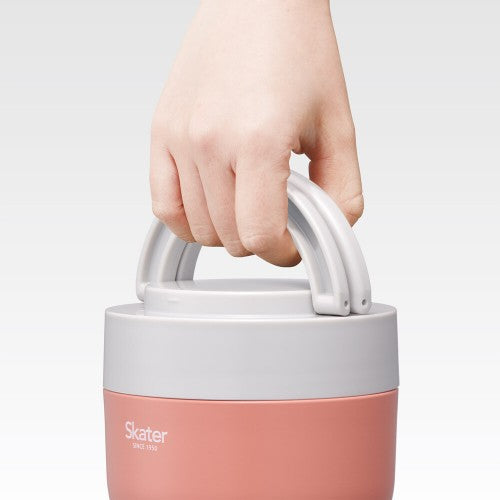 Japan Skater Stainless Insulated Bento Bowl 540ml (Peachy Orange) Foldable Handle