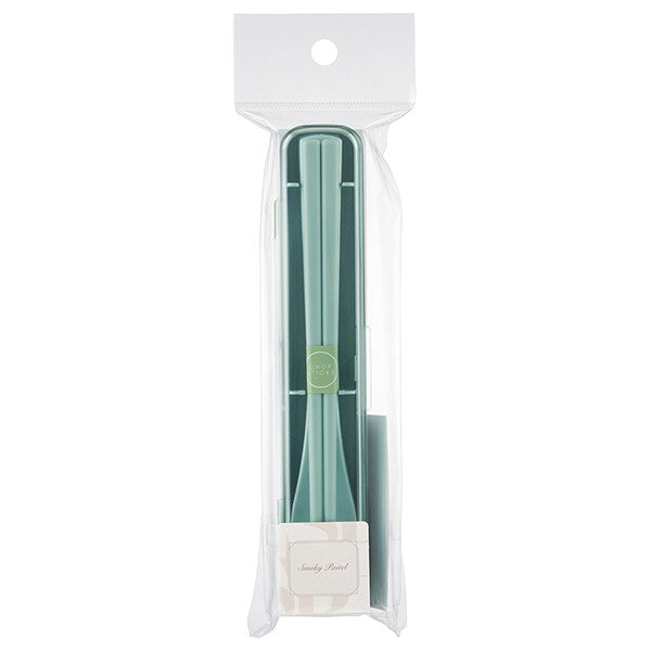 Skater Lunchbox Chopsticks, Spoon & Fork Cutlery Set with Case – Smoky Green
