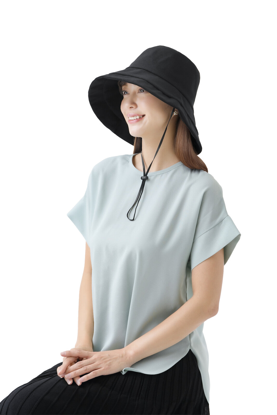 Sun Family UV Protection Cooling Fabric Linen-Blend Sun Hat – Black