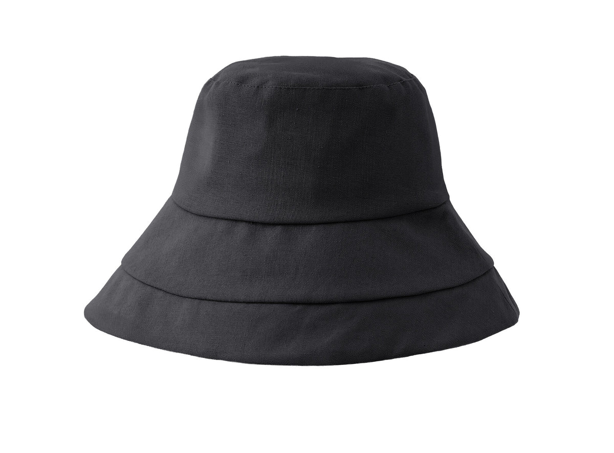 Sun Family UV Protection Cooling Fabric Linen-Blend Sun Hat – Black