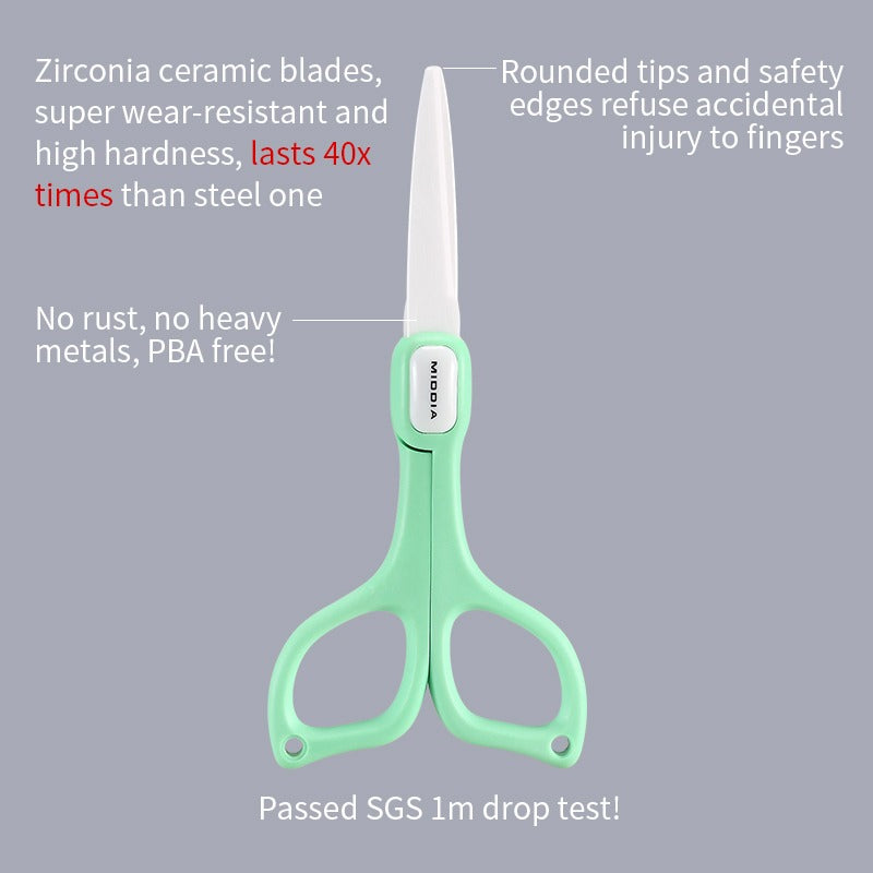 MIDDIA Ceramic Baby Food Scissors (Pink)