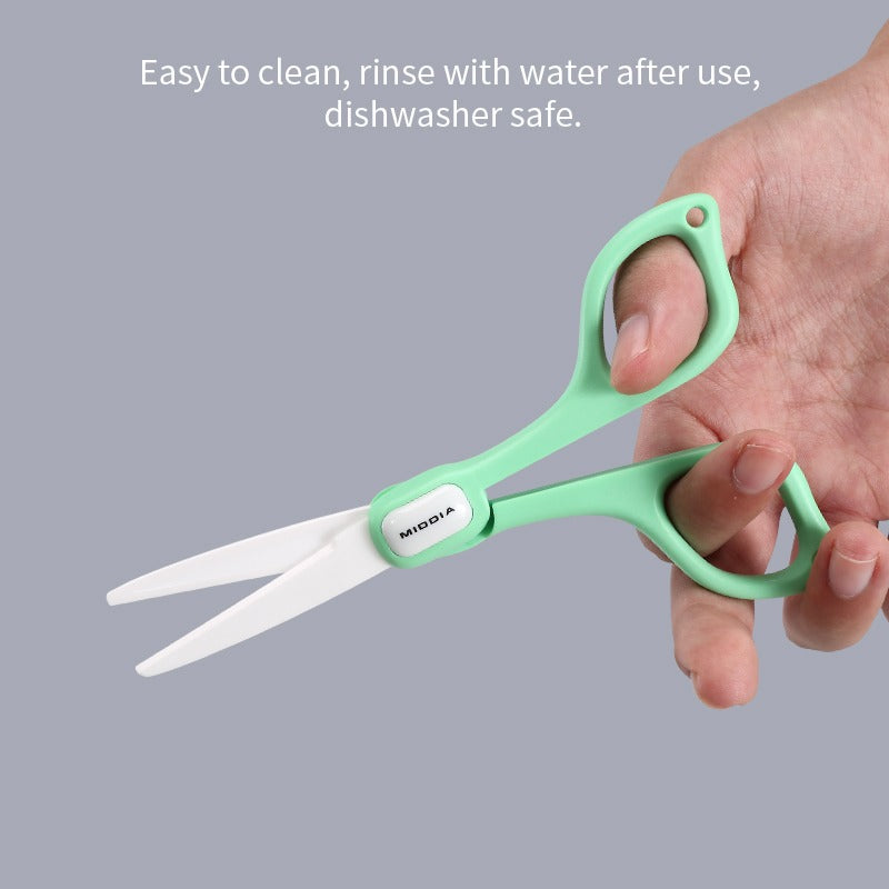 MIDDIA Ceramic Baby Food Scissors (Pink)