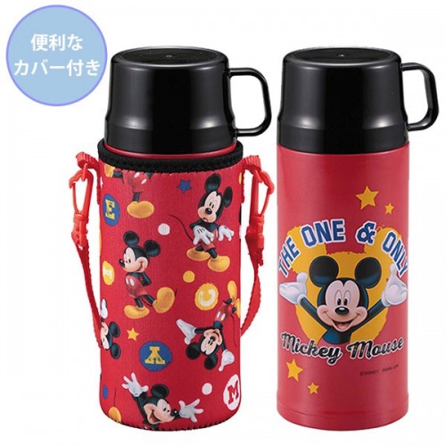 Pearl Metal 2WAY Kids Stainless Steel Vacuum Insulated Drink Bottle 600ml (Mickey)