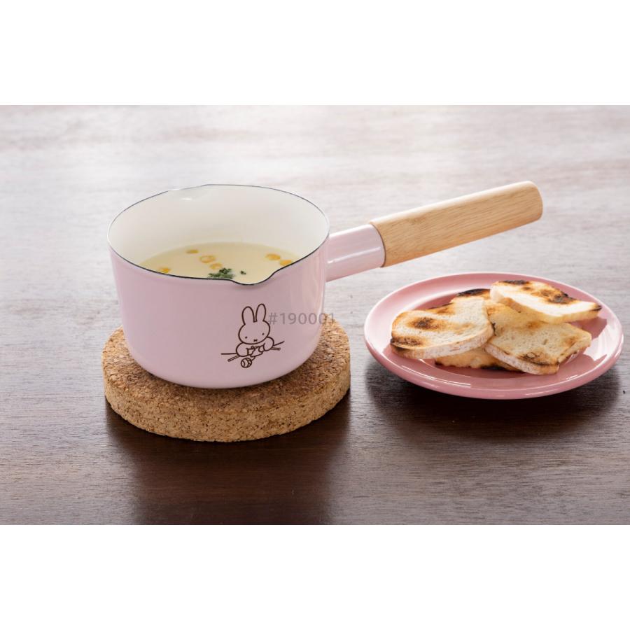 Fuji Horo MIFFY Pastel Enamel Milk Pan 12cm (IH Compatible) - Pastel Pink