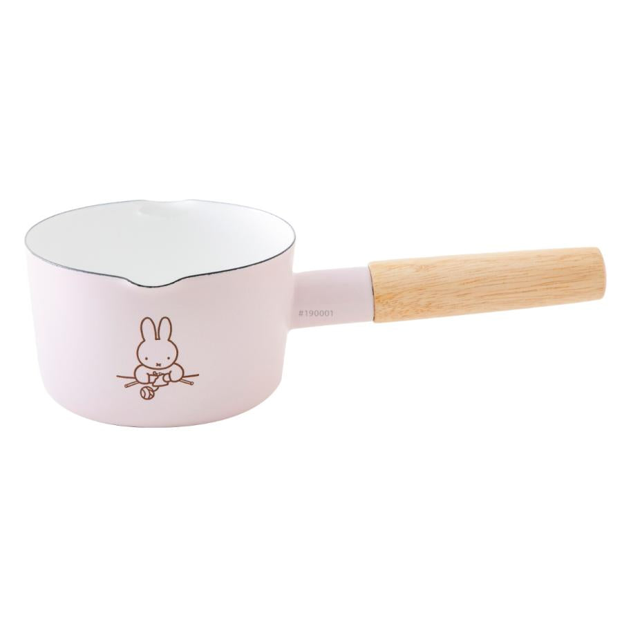 Fuji Horo MIFFY Pastel Enamel Milk Pan 12cm (Gas Stove Only) - Pastel Pink