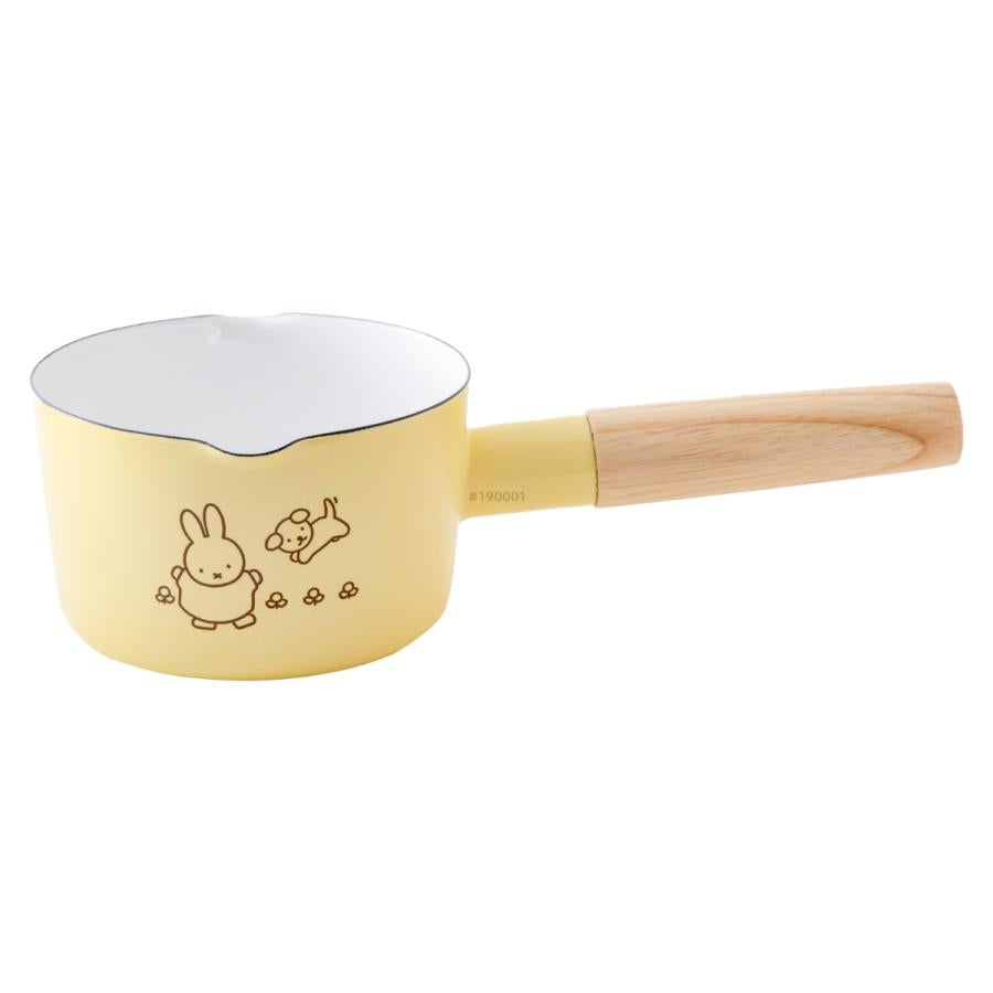 Fuji Horo MIFFY Pastel Enamel Milk Pan 12cm (Gas Stove Only) - Pastel Yellow