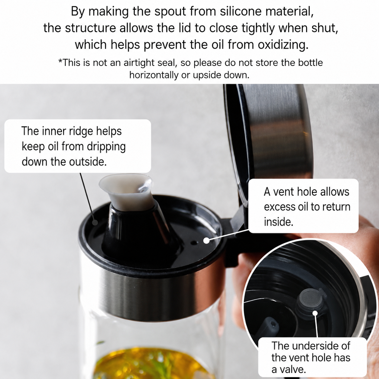 Atomico Heat-Resistant Glass Oil Bottle L (500mL)