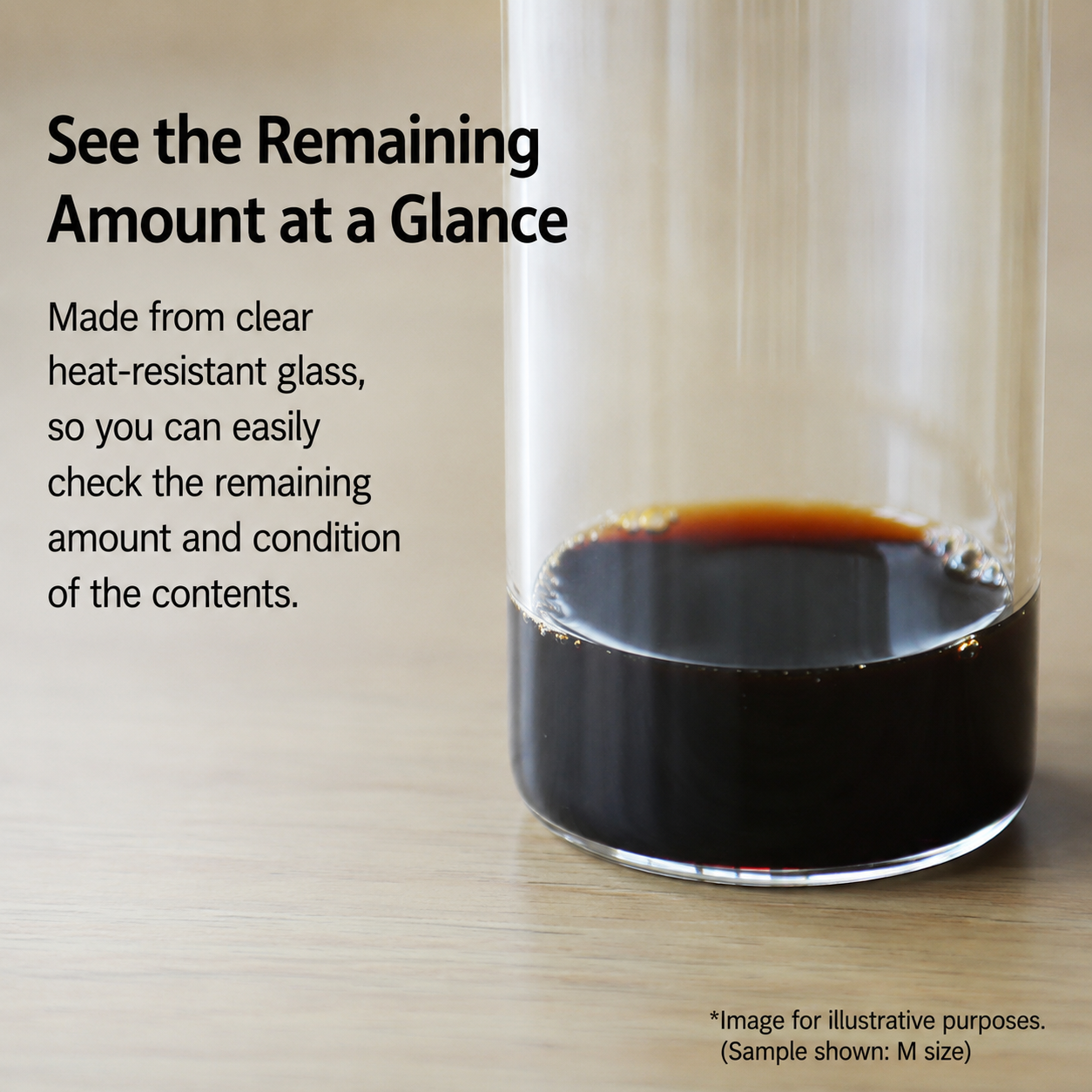 Atomico Heat-Resistant Glass Soy Sauce Dispenser M (140mL)