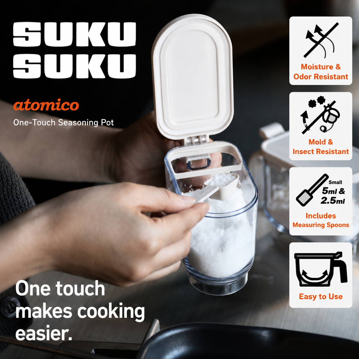 Atomico One-Touch Seasoning Container (350mL)