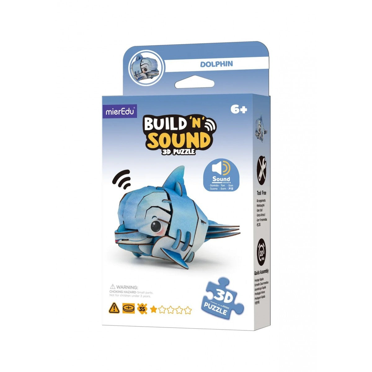 mierEdu Build 'n' Sound 3D Puzzle - Dophin