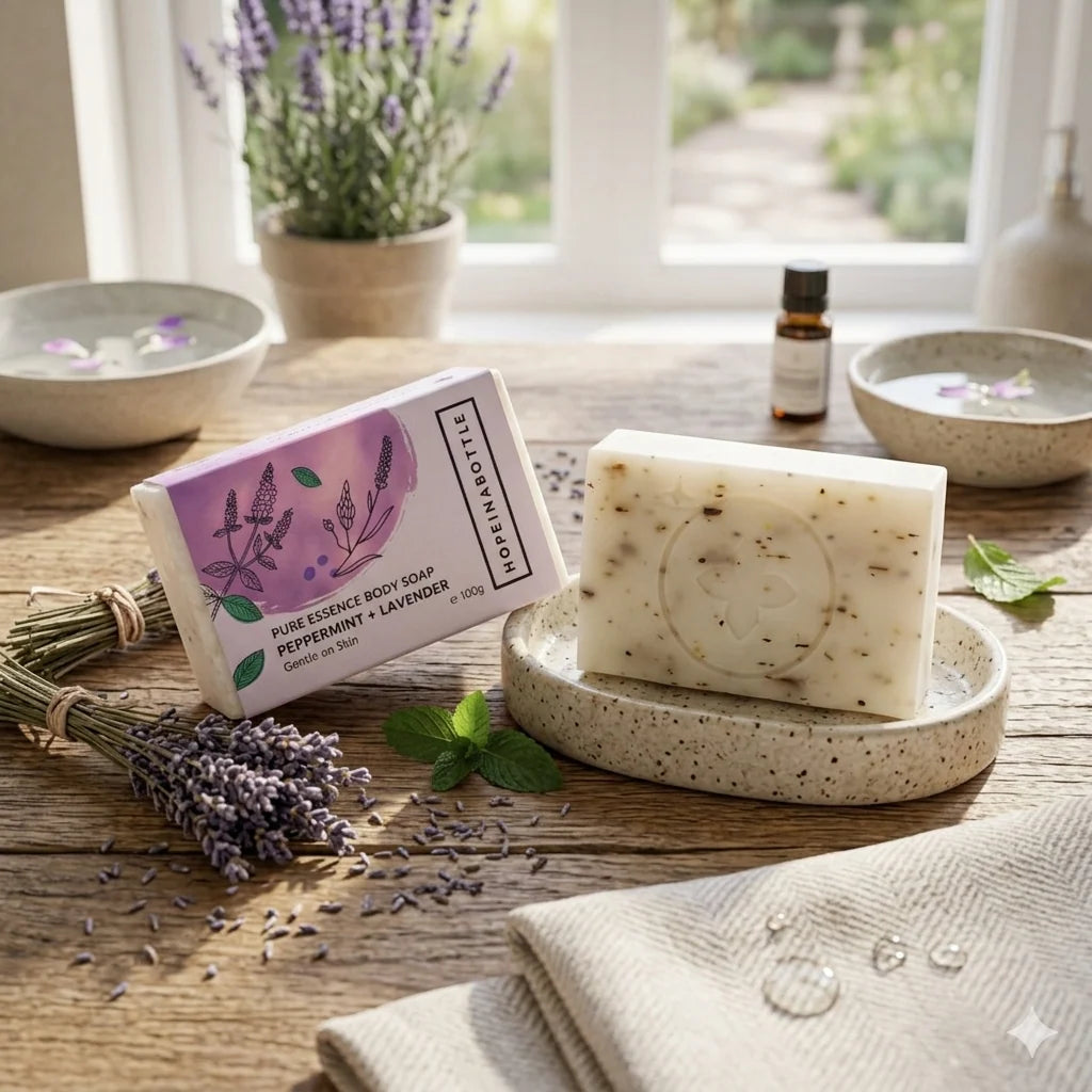 Hope In A Bottle Pure Essence Body Soap – Peppermint & Lavender 100g