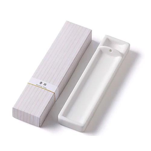Kousaido Long Incense Holder / Tray – Milky White