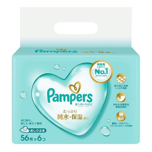Pampers "Skin First" Baby Wipes - 56 sheets × 6 packs