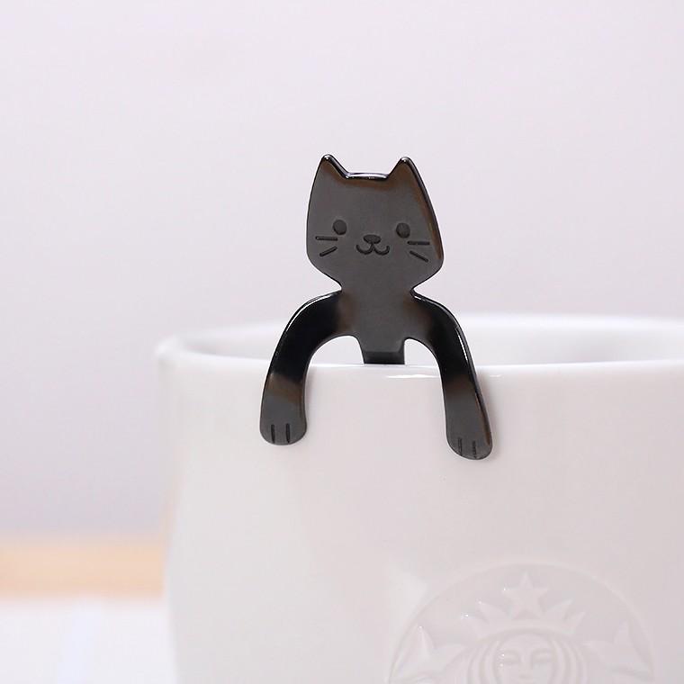 Takakuwa Metal Cat Coffee Stirring Spoon - Black