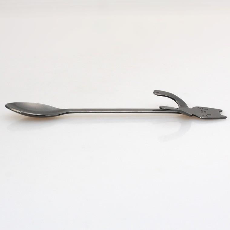 Takakuwa Metal Cat Coffee Stirring Spoon - Black