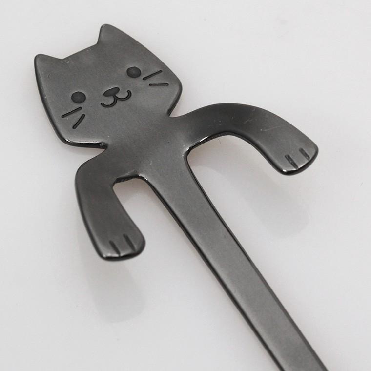Takakuwa Metal Cat Coffee Stirring Spoon - Black