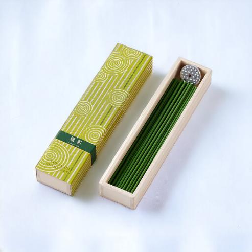 Kousaido Hyakurakuko Sandalwood Incense Stick 13.5 cm Green Tea Fragrance 40 sticks