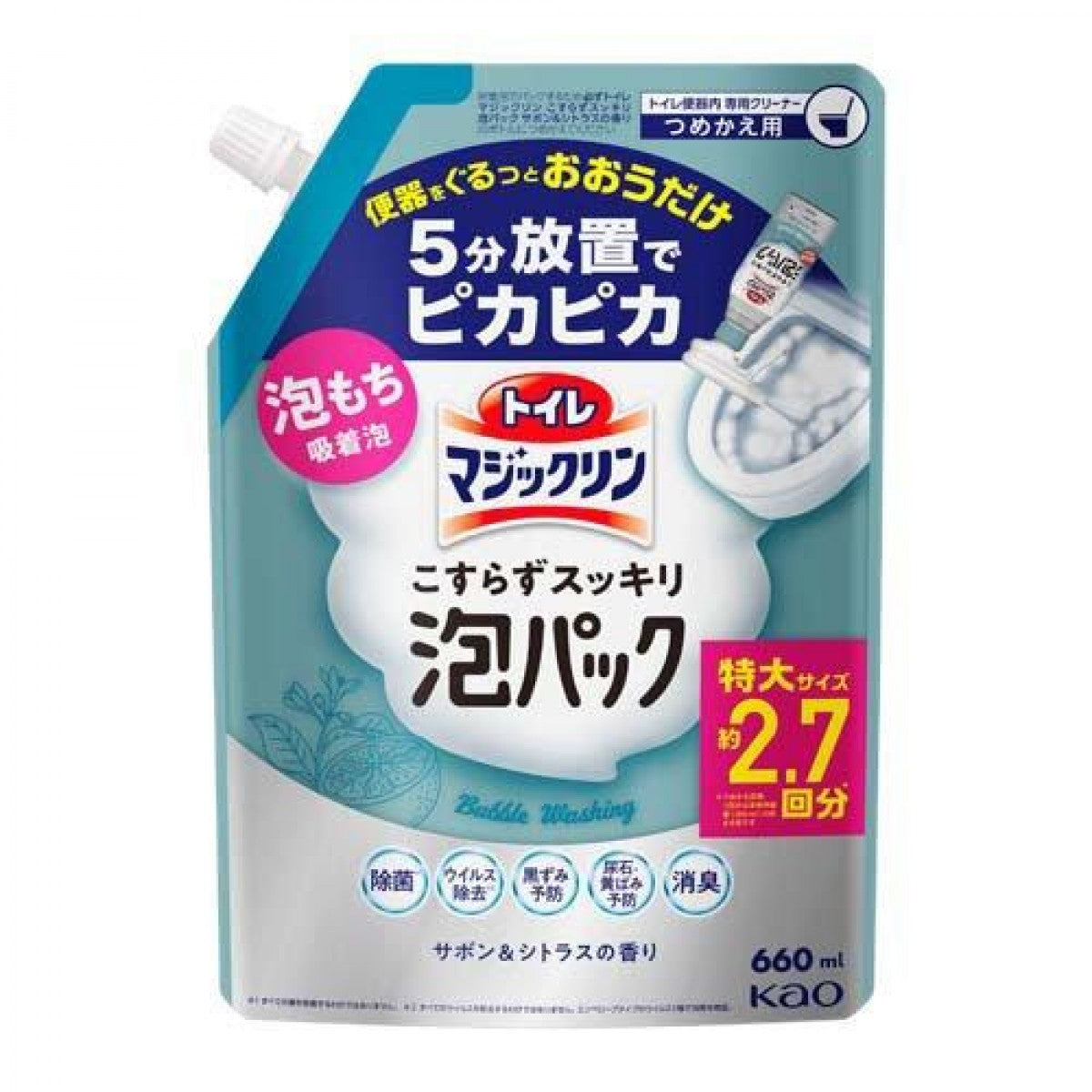 KAO Magiclean Toilet Bowl Cleaner Foam Spray Refill 660ml – Sabon & Citrus