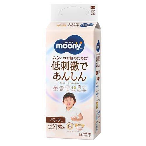 Japan Moony Natural Low-Irritation & Gentle Nappy Pants XL 32pcs (12-22kg)