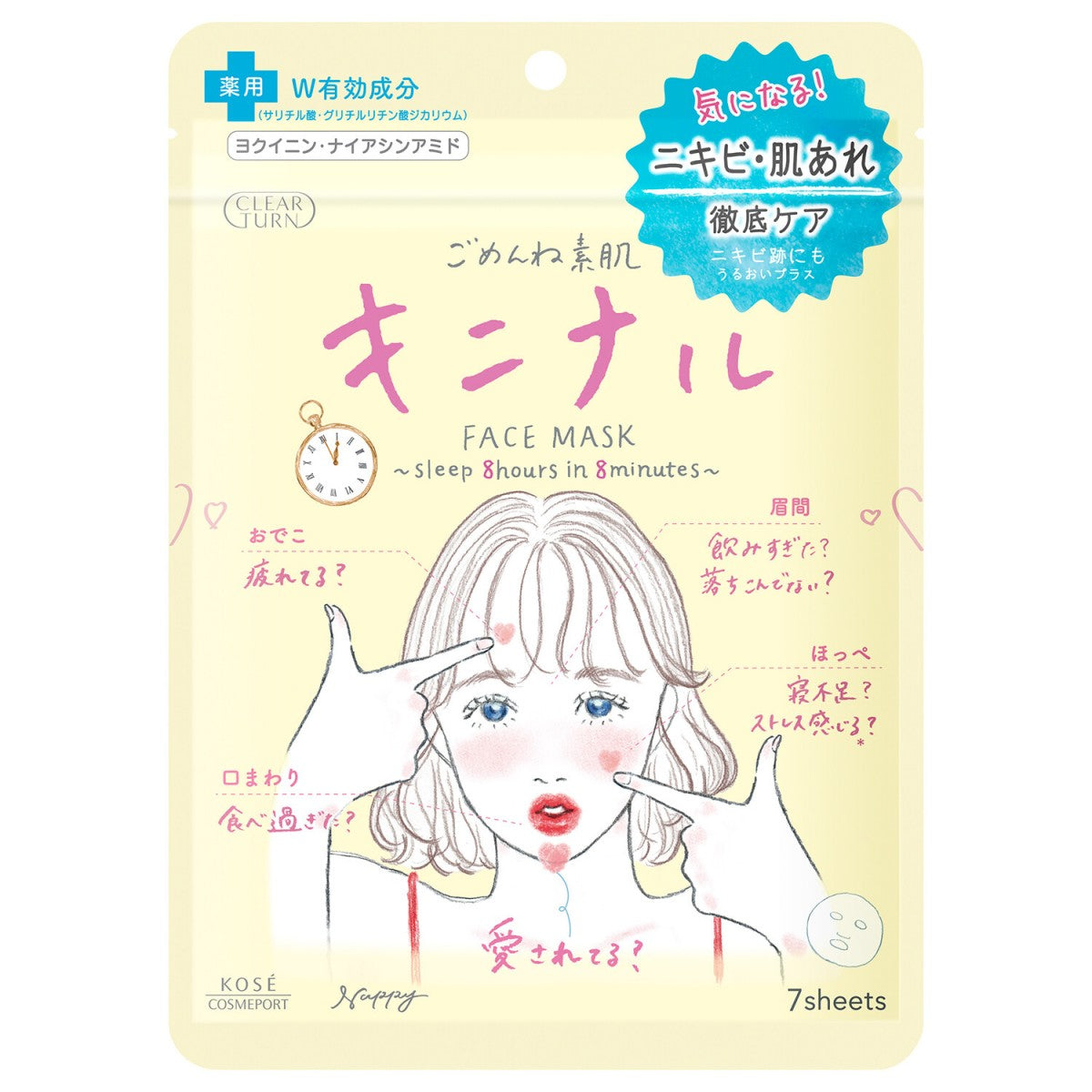 Kose Clear Turn Bare Skin Mask (7 Sheets) Acne Care