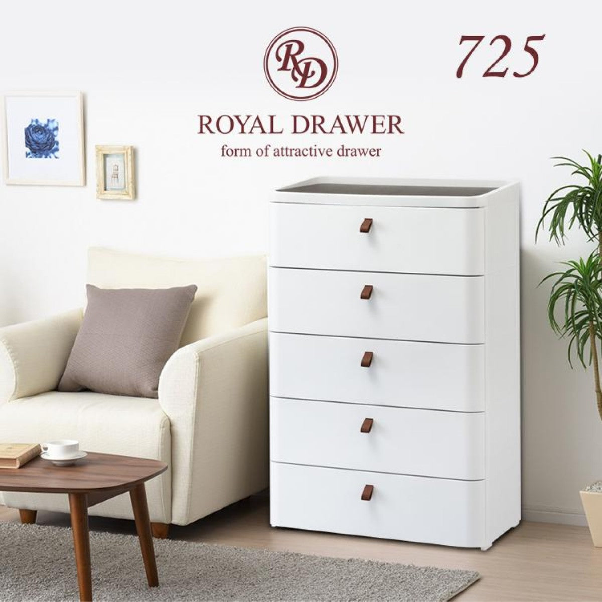 Made in Japan SQU Royal 5-Drawer Extra Wide Storage (Pickup by arrangement)